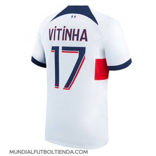 Camiseta Paris Saint-Germain Vitinha #17 Segunda Equipación Replica 2023-24 mangas cortas